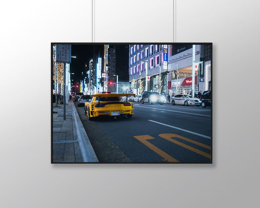 Yellow FD RX7 in Ginza, Tokyo